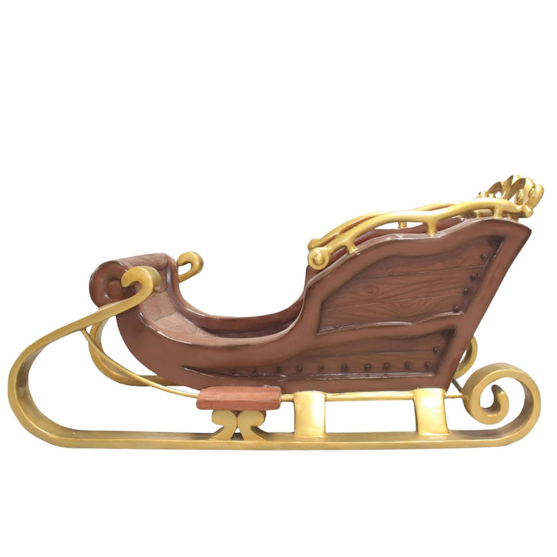 2 Seater Wooden Finish Santa Sleigh Christmas Photo Opportunity Seat Prop
