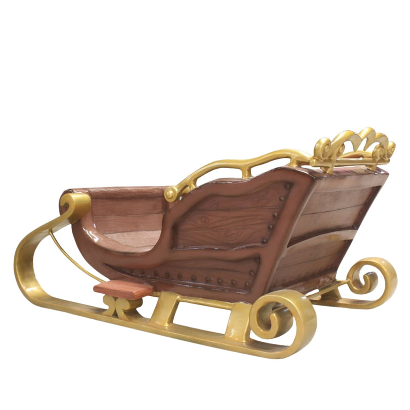 2 Seater Wooden Finish Santa Sleigh Christmas Photo Opportunity Seat Prop