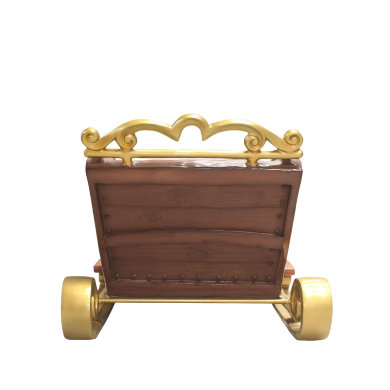 2 Seater Wooden Finish Santa Sleigh Christmas Photo Opportunity Seat Prop