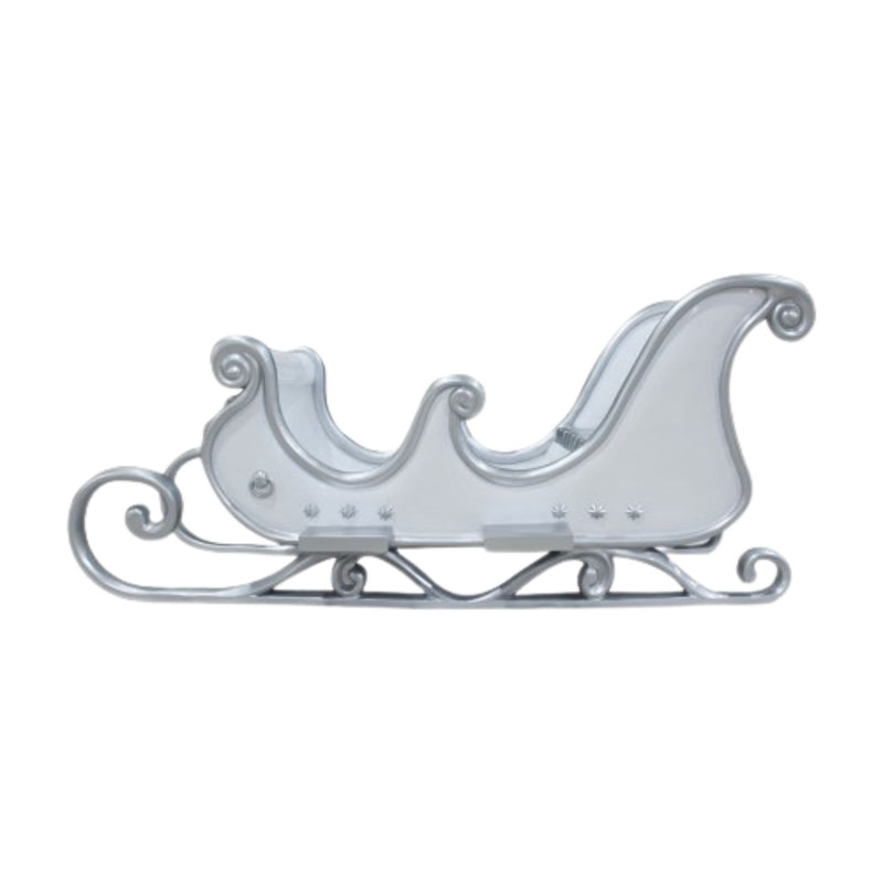4 Seater White and Silver Santa Sleigh Christmas Photo Opportunity Seat Prop