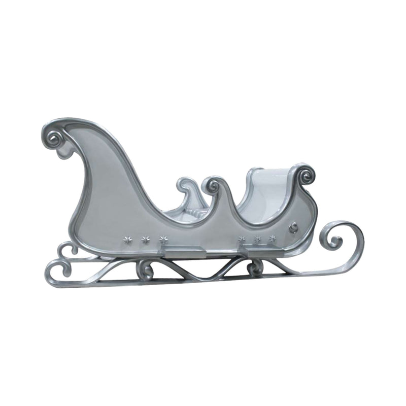 4 Seater White and Silver Santa Sleigh Christmas Photo Opportunity Seat Prop