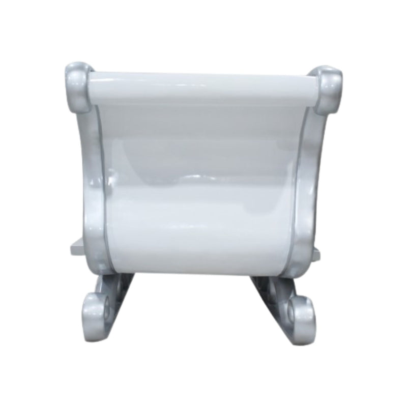 4 Seater White and Silver Santa Sleigh Christmas Photo Opportunity Seat Prop