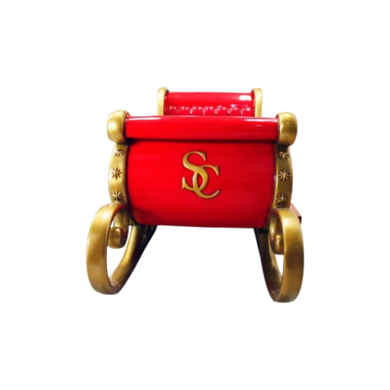 4 Seater Red and Gold Santa Sleigh Christmas Photo Opportunity Seat Prop