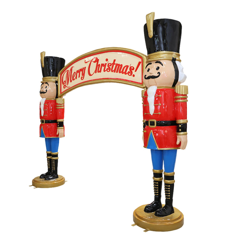 3.5m Giant Festive Nutcracker Archway Entrance Way with Merry Christmas Banner