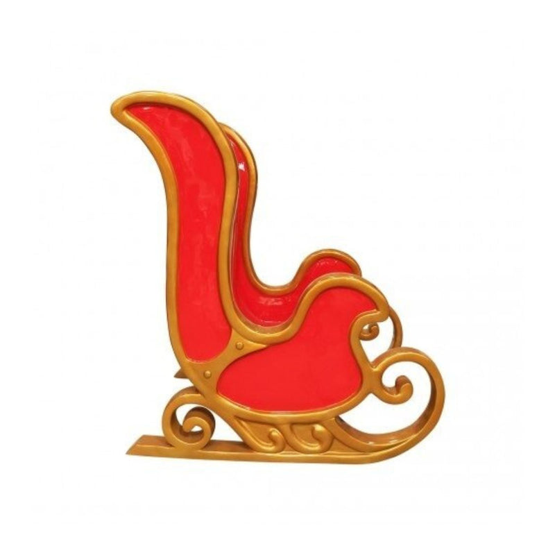 6ft Red and Gold Festive Sledge Bench Commercial Christmas Display Prop