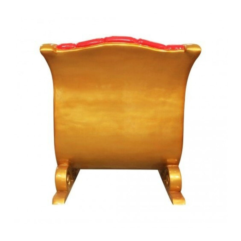 6ft Red and Gold Festive Sledge Bench Commercial Christmas Display Prop
