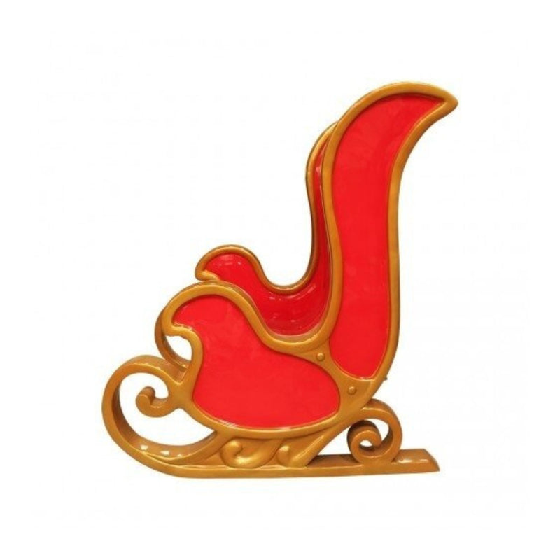 6ft Red and Gold Festive Sledge Bench Commercial Christmas Display Prop
