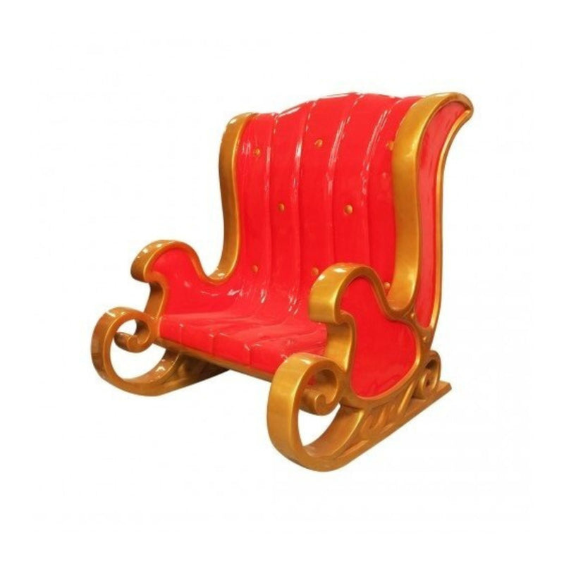 6ft Red and Gold Festive Sledge Bench Commercial Christmas Display Prop