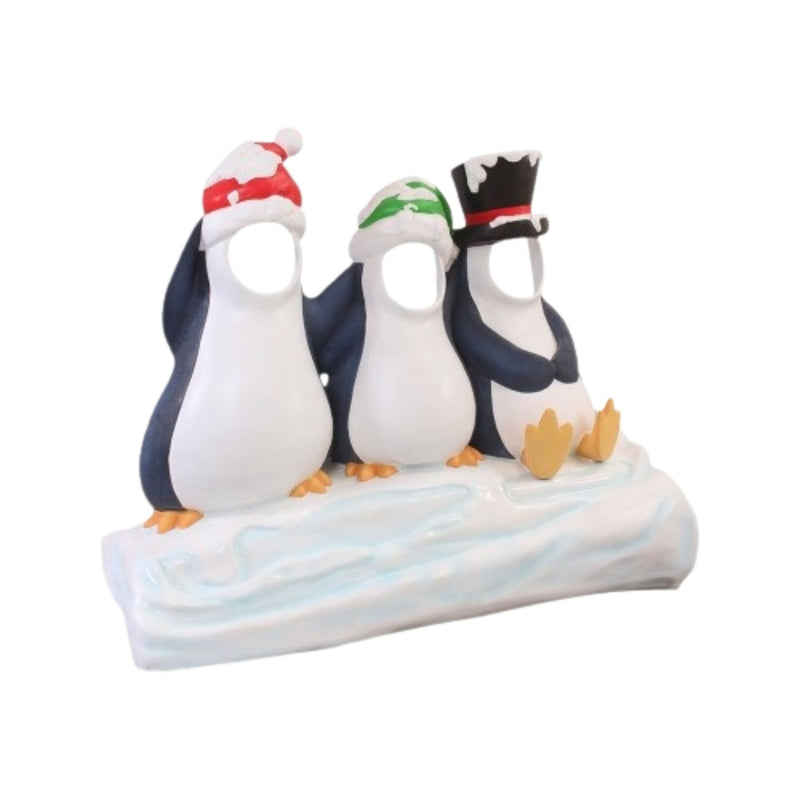 1.5m Three Penguins on Ice Christmas Photo Opportunity Prop