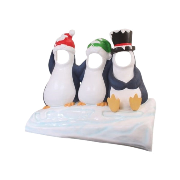 1.5m Three Penguins on Ice Christmas Photo Opportunity Prop