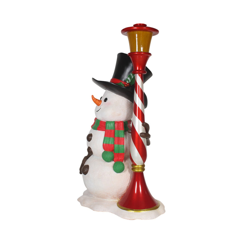 2.22m Snowman with Lamp Post Commercial Christmas Display Prop
