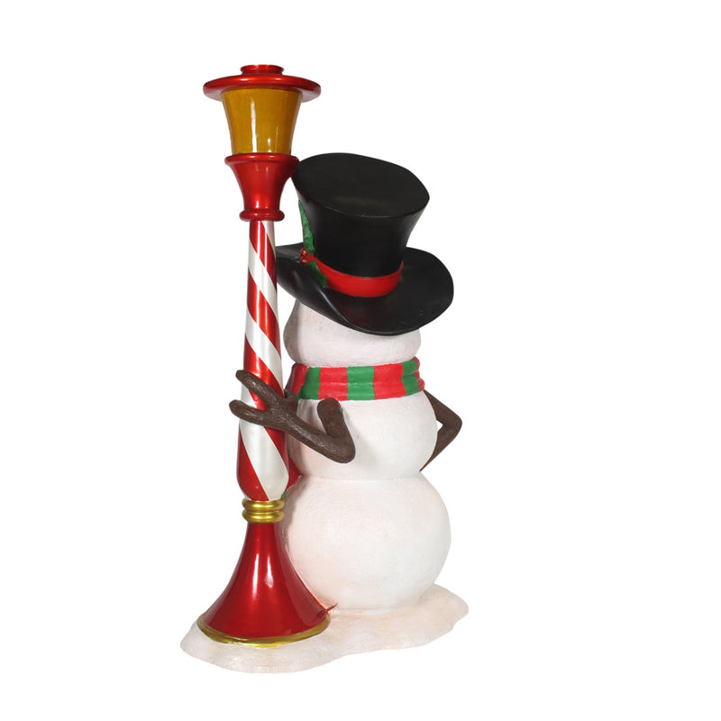 2.22m Snowman with Lamp Post Commercial Christmas Display Prop