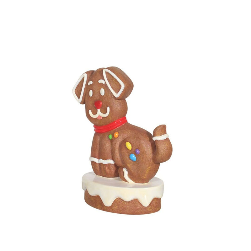 90cm Festive Gingerbread Dog Commercial Christmas Display Prop