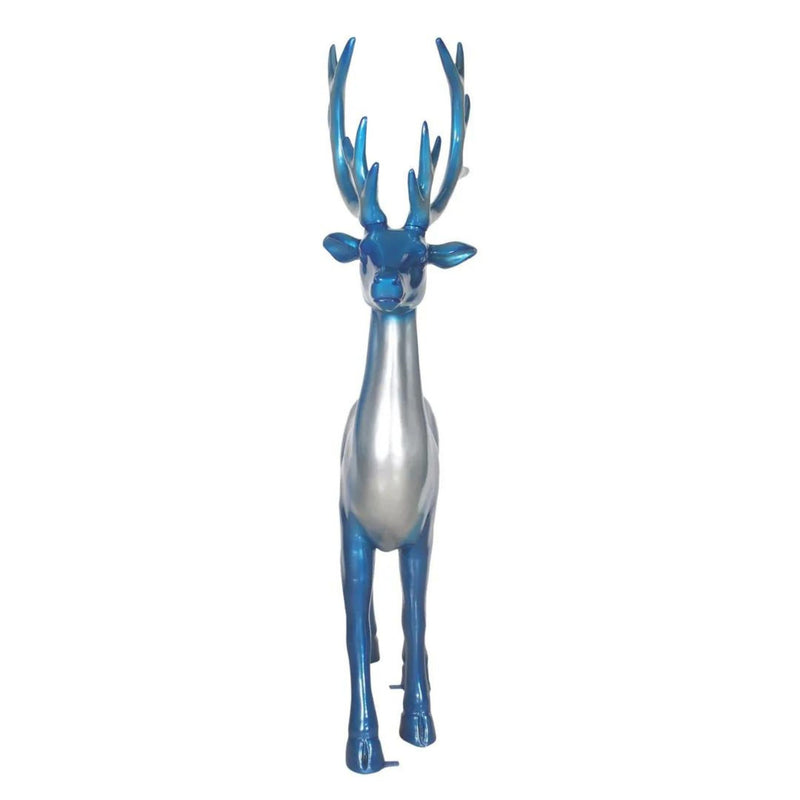 132cm Stag in Festive Blue Commercial Christmas Display Prop