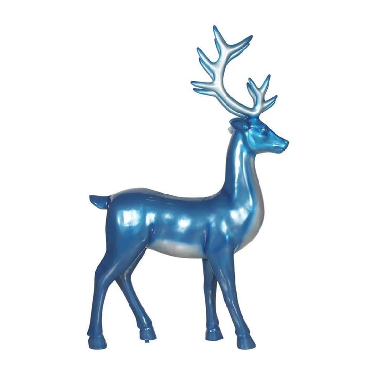 132cm Stag in Festive Blue Commercial Christmas Display Prop