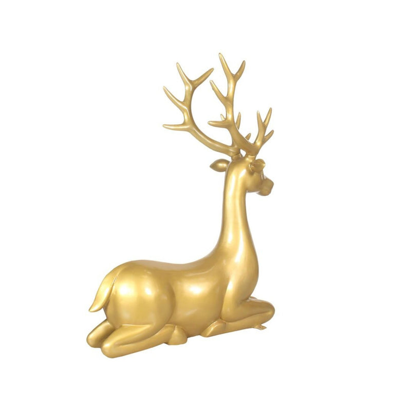 110cm Sitting Stag in Festive Gold Commercial Christmas Display Prop
