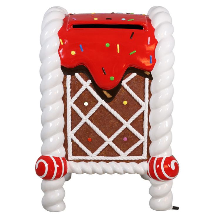 90cm Iced Gingerbread Mail Box Commercial Christmas Display Prop