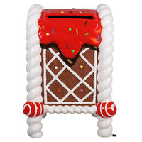 90cm Iced Gingerbread Mail Box Commercial Christmas Display Prop