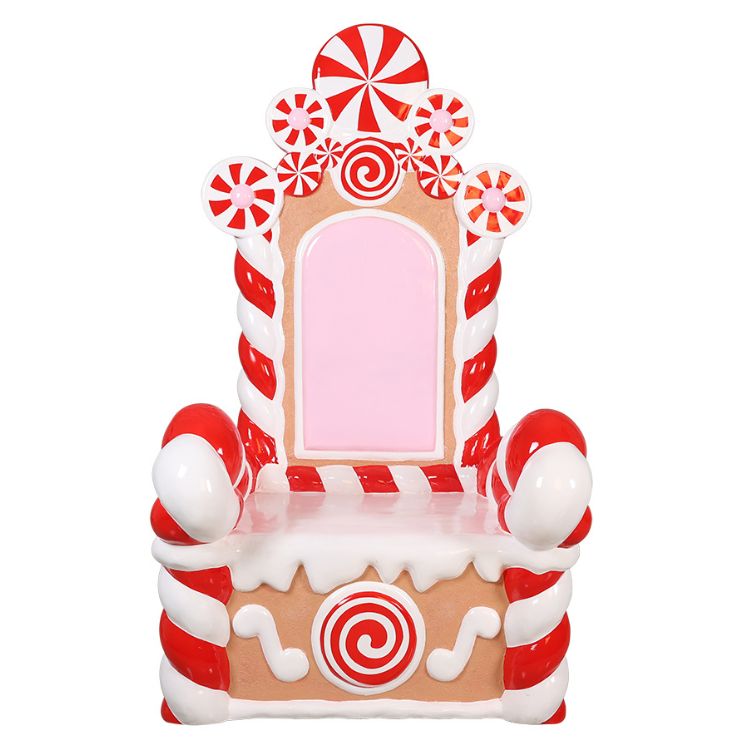 1.8m Peppermint Candy Cane Throne Commercial Christmas Display Prop