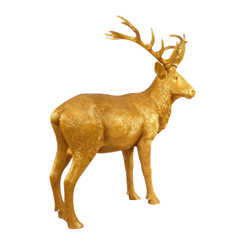 1.65m Gold Standing Stag Commercial Christmas Display Prop