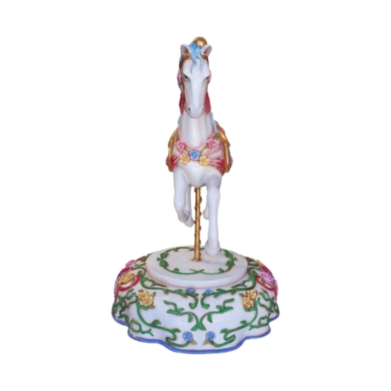 1.5m Festive Carousel Horse on Blue Plate Commercial Christmas Display Prop