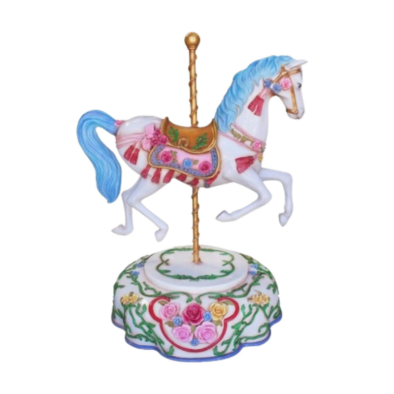 1.5m Festive Carousel Horse on Blue Plate Commercial Christmas Display Prop