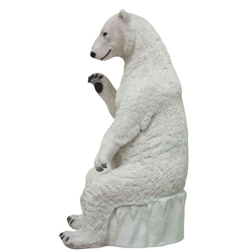 Realistic Sitting Polar Bear Christmas Photo Opportunity Display Prop Seat