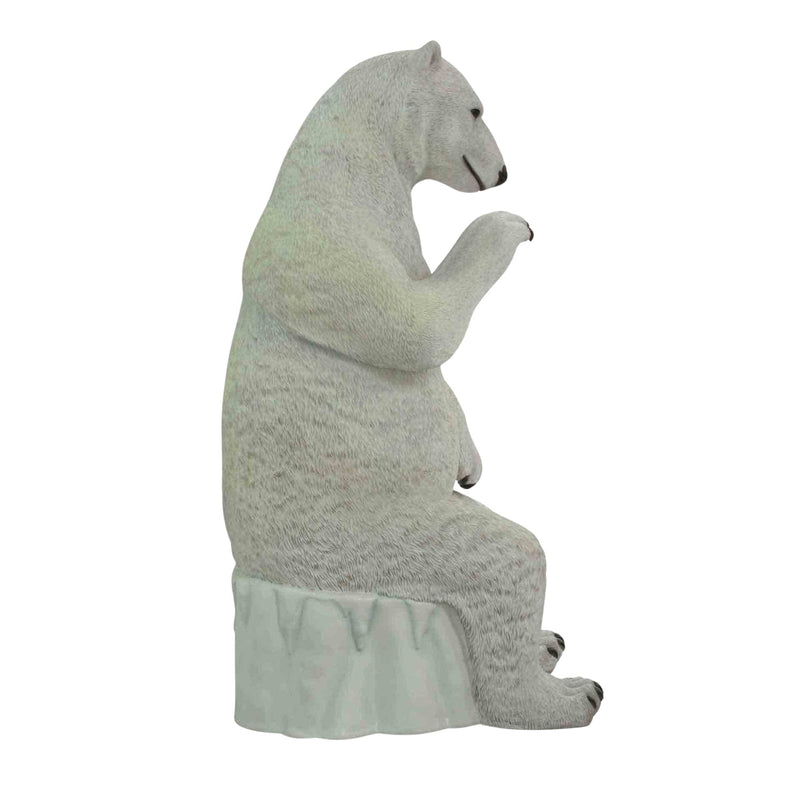 Realistic Sitting Polar Bear Christmas Photo Opportunity Display Prop Seat