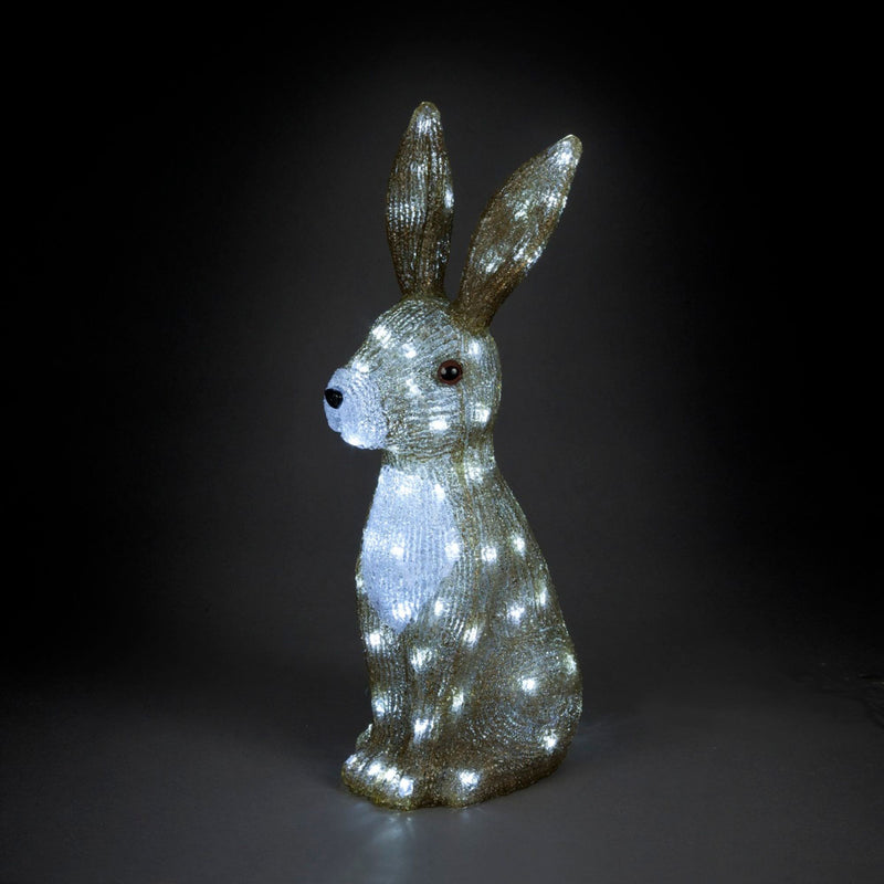 54cm Acrylic Hare with 80 Ice White LEDs