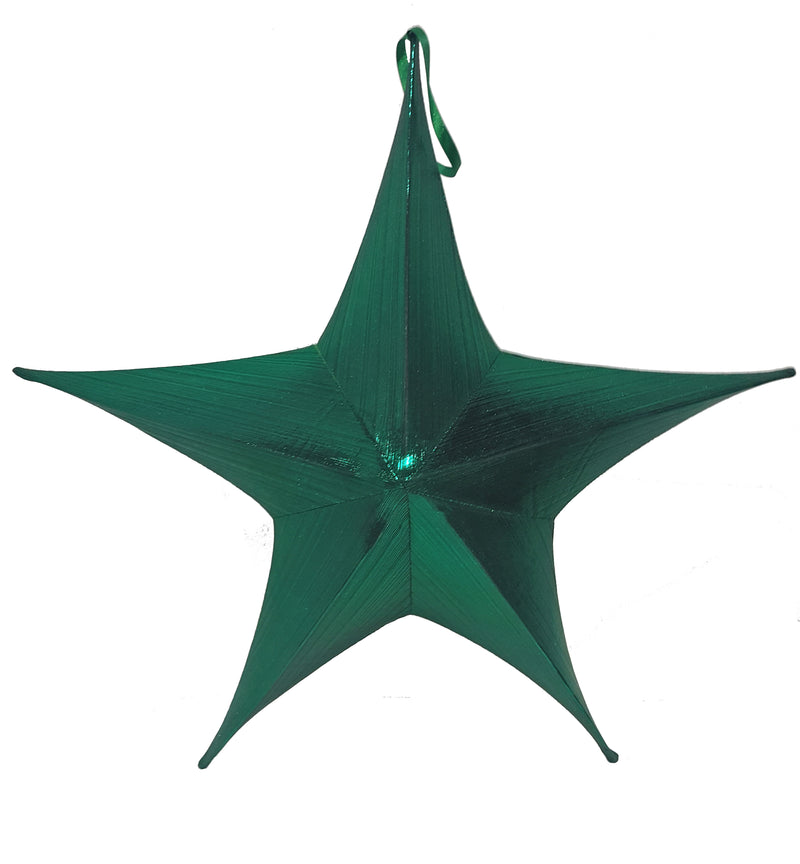 1.8m Giant Green Metallic Fabric Christmas Star Commercial Christmas Display Prop