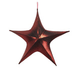 1.35m Red Metallic Fabric Christmas Star Commercial Christmas Display Prop