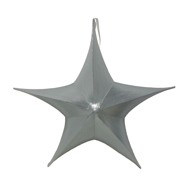 1.35m Silver Metallic Fabric Christmas Star Commercial Christmas Display Prop