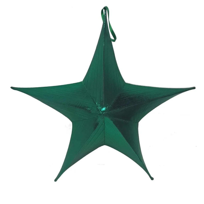1.5m Green Metallic Fabric Christmas Star Commercial Christmas Display Prop