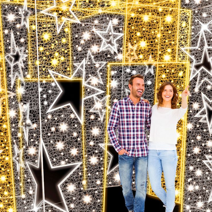 4m 3D Gift Box Archway Entrance Commercial Christmas Present Display
