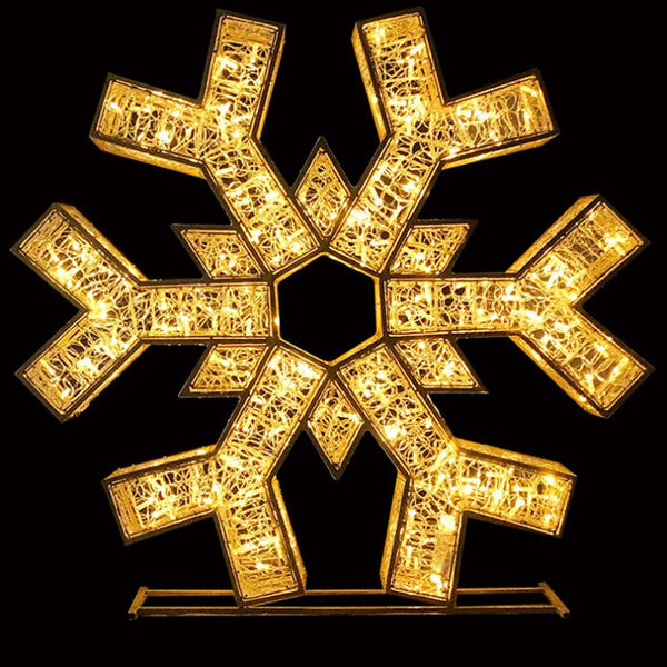 2m Warm White Snowflake Commercial Christmas Display
