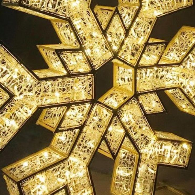2m Warm White Snowflake Commercial Christmas Display