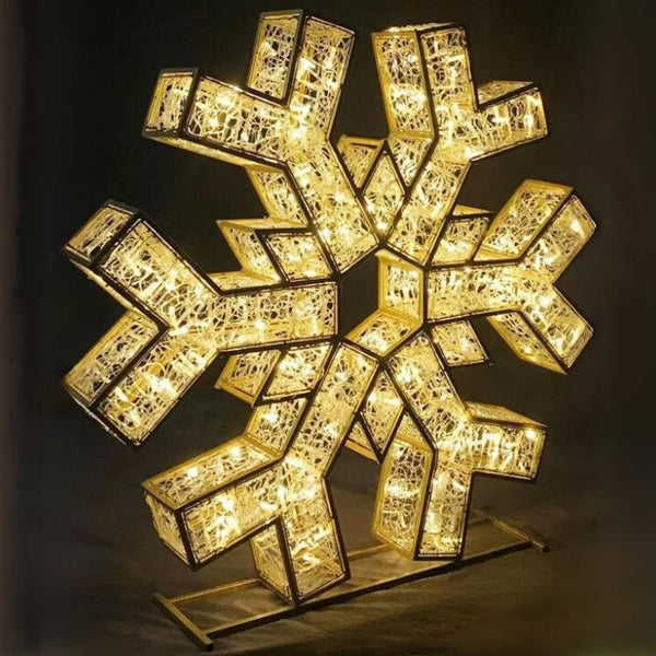 2m Warm White Snowflake Commercial Christmas Display