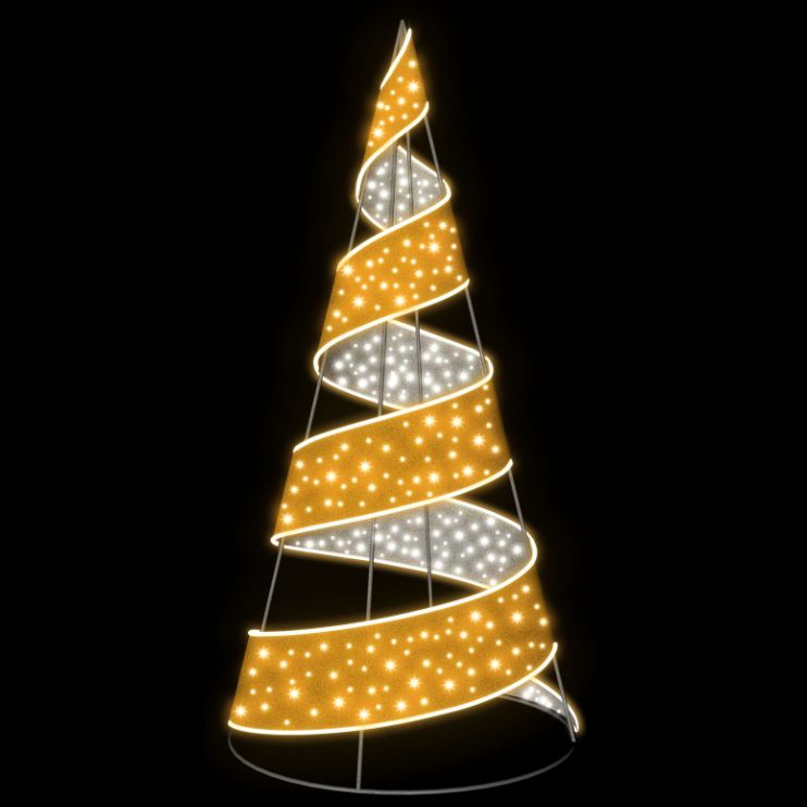 1.8m Gold & Silver 3D Spiral Tree Commercial Christmas Display