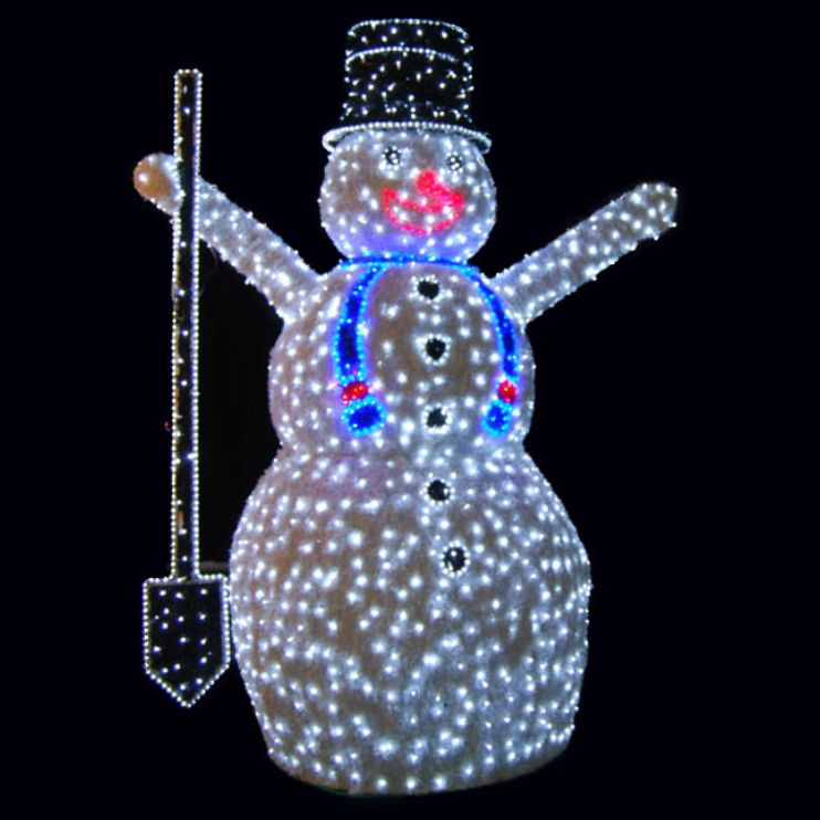 3m Cheerful Snowman with Blue Scarf Commercial Christmas Display