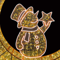 2m Crescent Moon with Snowman Commercial Christmas Display - 2