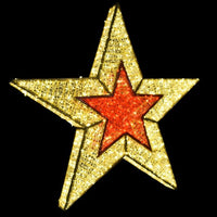 1.2m Warm White & Red Star Commercial Christmas Display