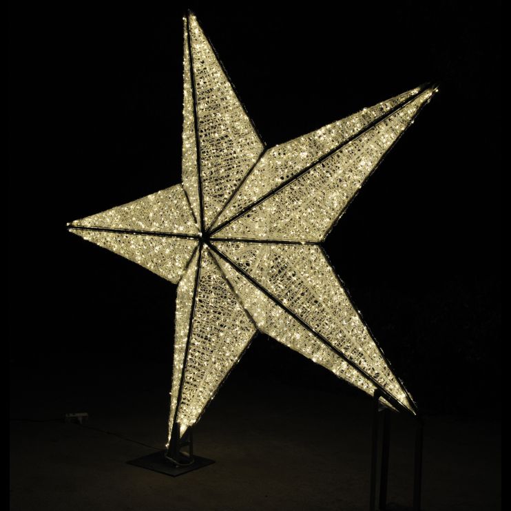 2m Warm White Crystal Star Commercial Christmas Display