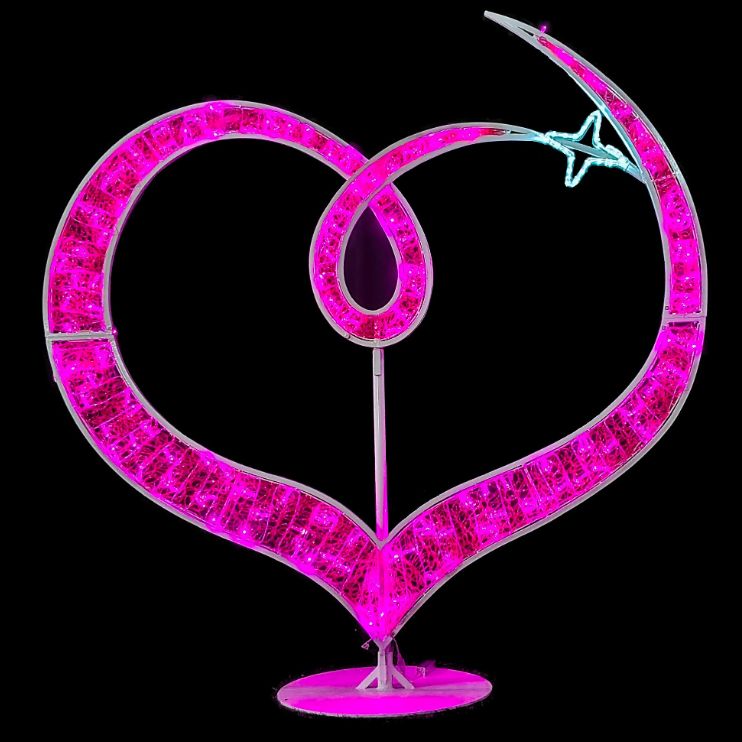 3m Pink Standing Heart Commercial Christmas Display