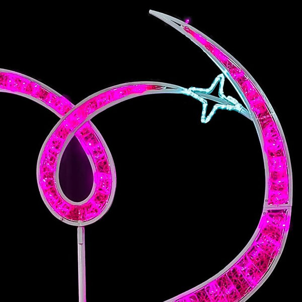 2.4m Pink Standing Heart Commercial Christmas Display