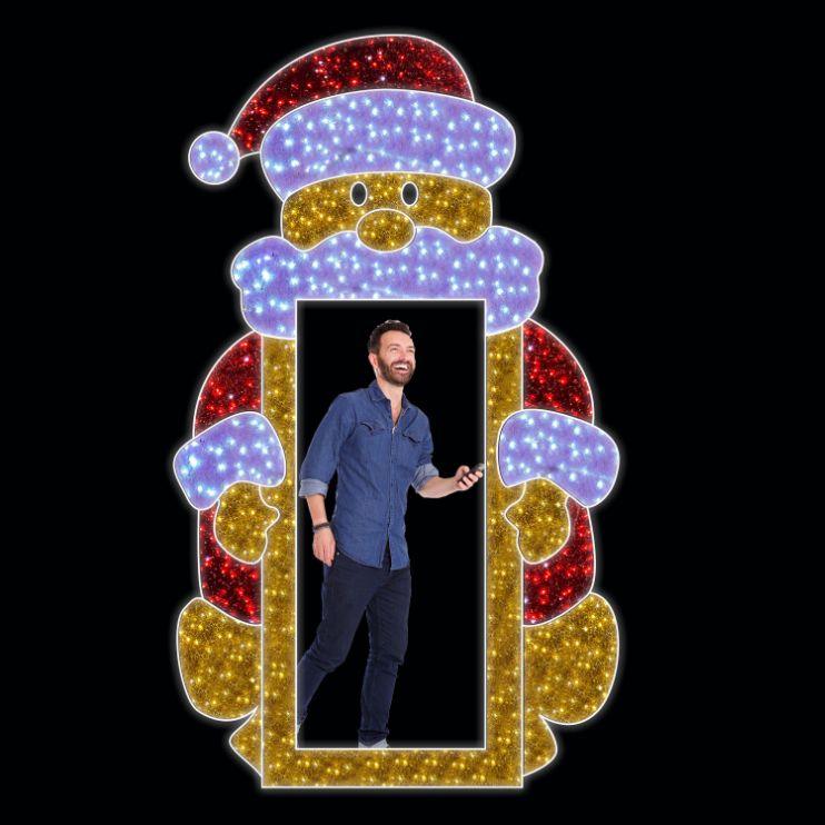 2.9m Santa Hugs Photo Frame Commercial Christmas Display