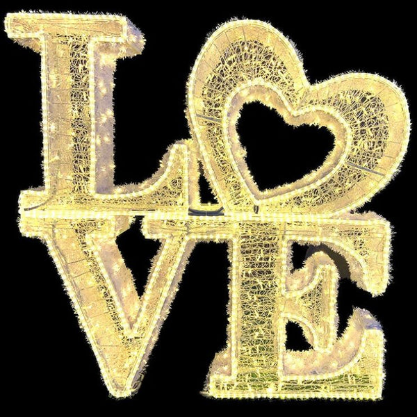1.7m Warm White 3D Love Sign Commercial Christmas Display