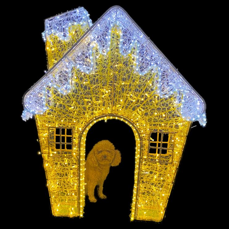1.2m 3D Snowy Cottage Archway Entrance Commercial Christmas Display