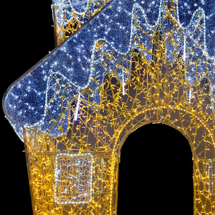3.5m 3D Snowy Cottage Archway Entrance Commercial Christmas Display