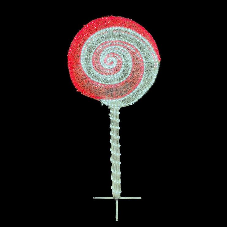 2m Candy Cane Swirl Lollipop Commercial Christmas Lighting Display