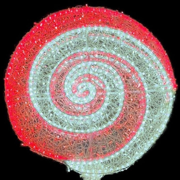 2m Candy Cane Swirl Lollipop Commercial Christmas Lighting Display